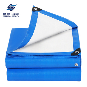 Bâche résistante de PE de bonne qualité 50gsm-300gsm bleu/blanc pour la couverture
