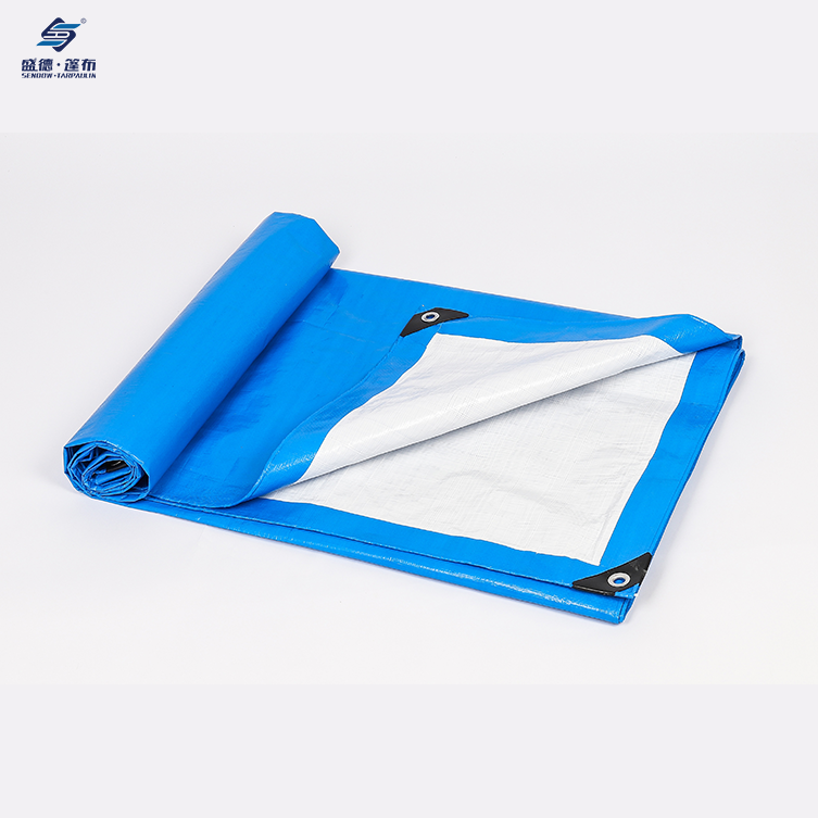 Tarpauline en tarpauline en usage lourd imperméable en bleu / blanc
