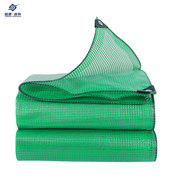 Green Pe Grid étanche à feuilles épais de tarpauline PE