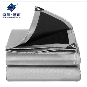 Bâche robuste 10x12 pieds argent/noir, couverture de bâche en Poly épaisse et imperméable polyvalente 10mil