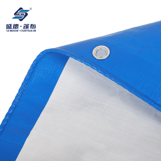 Bâche résistante de PE de bonne qualité 50gsm-300gsm bleu/blanc pour la couverture