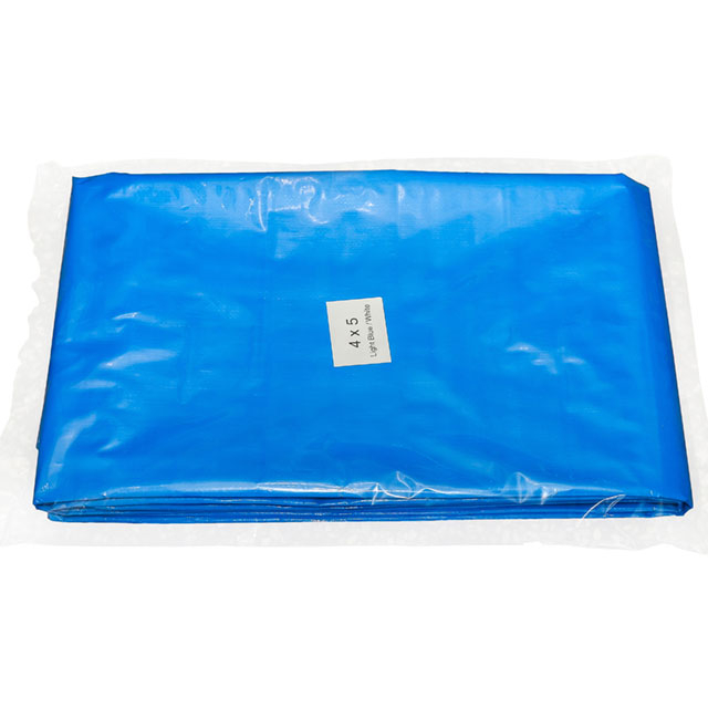 Bâche blanche bleue 4*5 M, résistante aux déchirures, Anti-UV, prête à l'emploi, meilleure vente pour la couverture