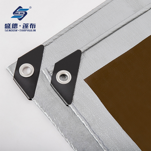 Housse de protection polyvalente, bâche en poly marron argenté, Durable, résistante à l'eau, résistante aux intempéries