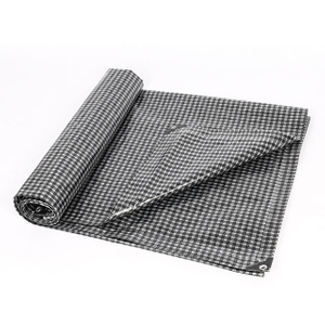 Bâches promotionnelles de PE de grille noire et blanche de bâches de protection solaire